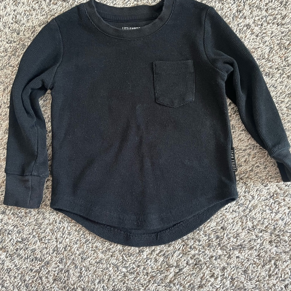 Worn Little Bipsy black waffle set, 18-24M.